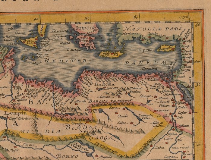 Noord-Afrika - Marokko / Middelhavet / Nilen / Malta; Petrus Kaerius / J.E. Cloppenburgh - Barbaria - 1632