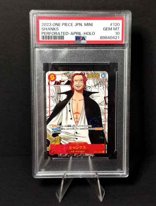 One Piece Japanese Graded card - Saikyo Jump Mini - Shanks Manga - PSA 10