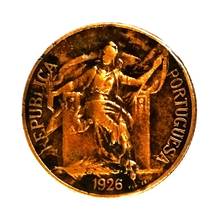 Portugal Republic 1 Escudo - 1926 - Bronze/Alumínio - Rara  (Ingen mindstepris)