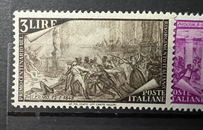 Den Italienske Republik 1949 - Risorgimento komplet serie + Espresso - Sassone   N S136