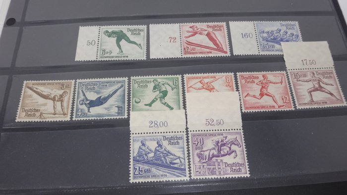 Tyske Kejserrige 1936/1935 - Olympiske vinter-/sommerlege uden hængslede MNH - 600-602/609-616**