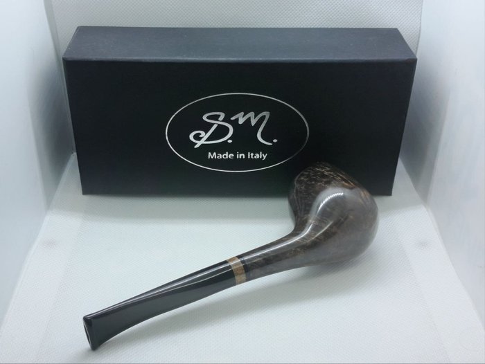 S.M. Pipe - semi curva liscia free handmade, REGALO curapipe - Pipe - Bruyerepibe, Træ - Oliven, methacrylat