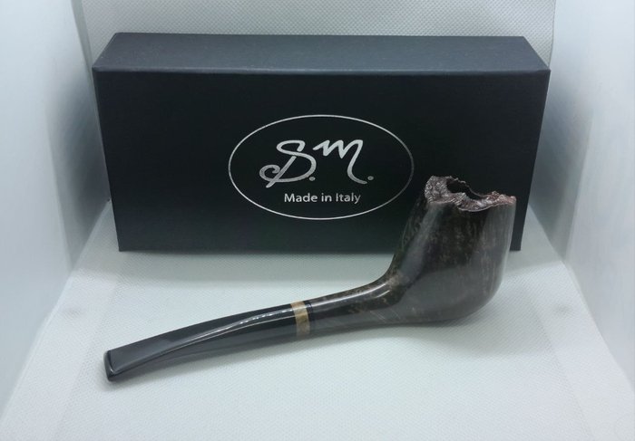 S.M. Pipe - semi curva liscia free handmade, REGALO curapipe - Pipe - Bruyerepibe, Træ - Oliven, methacrylat