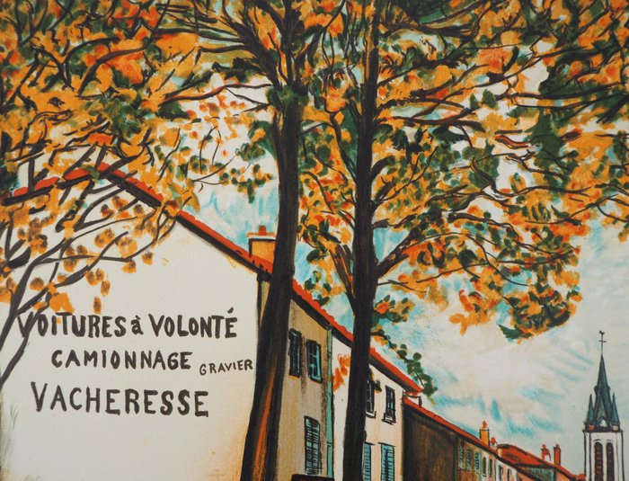 Maurice Utrillo (1883-1955) - La Vacheresse, route nationale à Anse (Rhône)