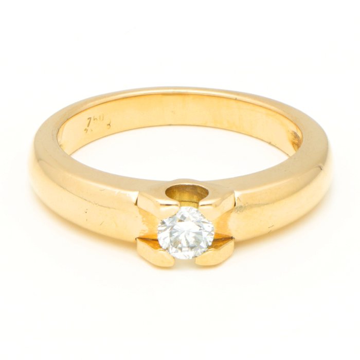 Ingen mindstepris - Ring - 18 kraat Gulguld -  0.21ct. tw. Diamant (Natur)