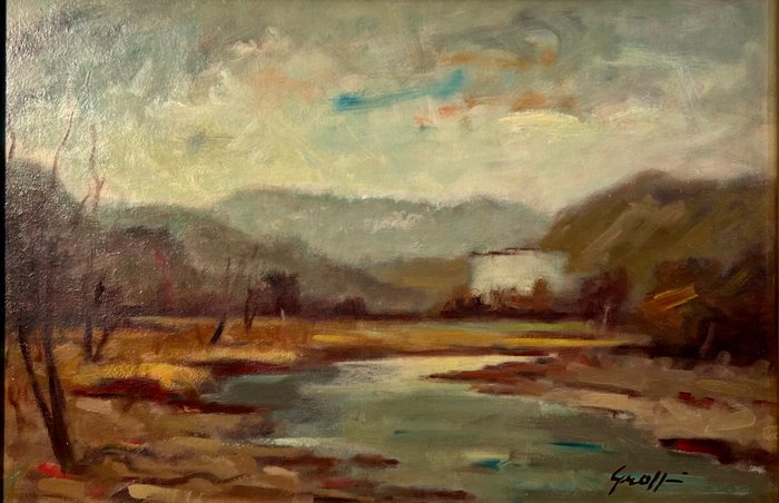 Enrico Groppi (1911-1972) - Paesaggio Lombardo