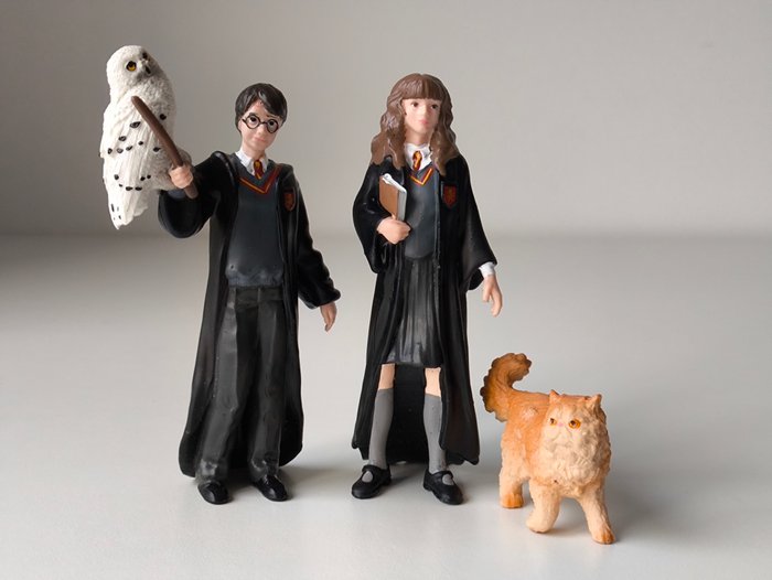 Temasamling - Harry Potter  Hedwig og Hermione Granger  Crookshanks - Schleich, Wizarding World