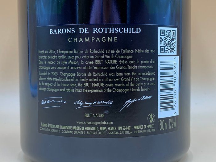 Barons de Rothschild, brut Nature - Champagne - 1 Magnum (1,5 L)