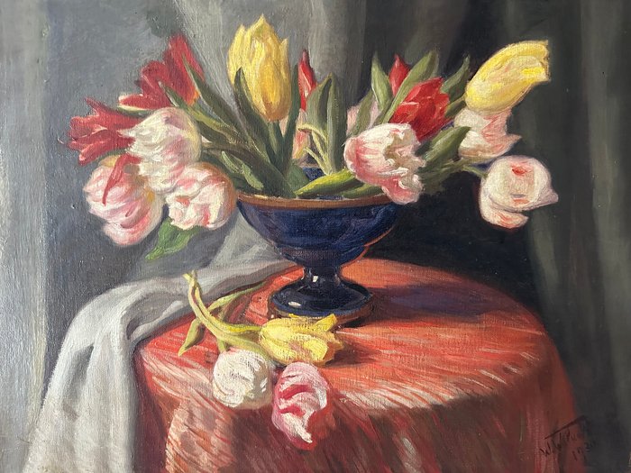 W Wolkoff (XX) - Still life with tulips