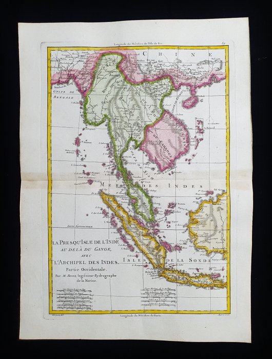 Asien - Østindien / Filippinerne / Borneo / Thailand / Taiwan / Vietnam / Malaysia; Desmarest  Bonne - La Presqu'Isle de l'Inde, au de la du Gange, avec l'Archipel des Indes (Partie Occidentale) - 1781-1800