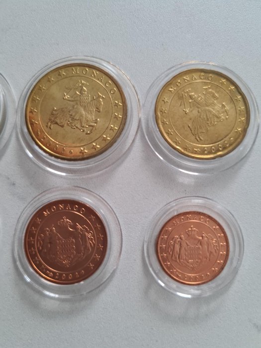 Monaco. Series 1 Cent - 2 Euro 2002  (Ingen mindstepris)