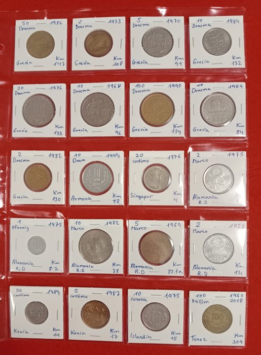 Verden. 246 monedas  + más 25 billetes 1870/2019  (Ingen mindstepris)