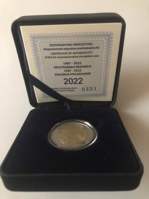 Grækenland. 2 Euro 2022 "Erasmus" Proof  (Ingen mindstepris)