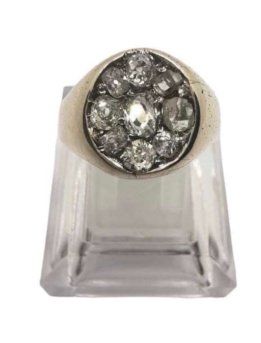 Ring - 14 karat Gulguld Diamant (Natur)