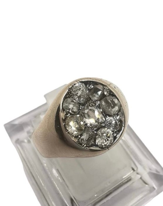 Ring - 14 karat Gulguld Diamant (Natur)