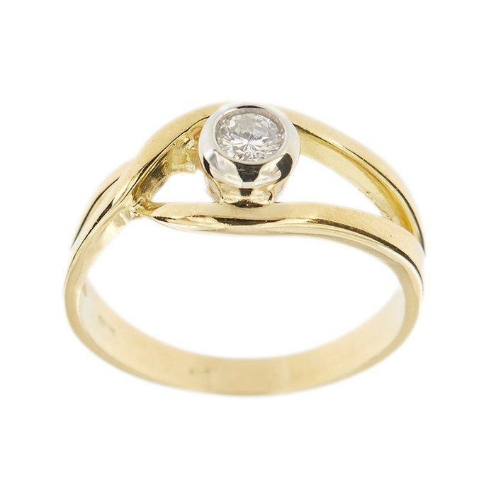 18 kraat Gulguld - Ring - 0.20 ct Diamanter