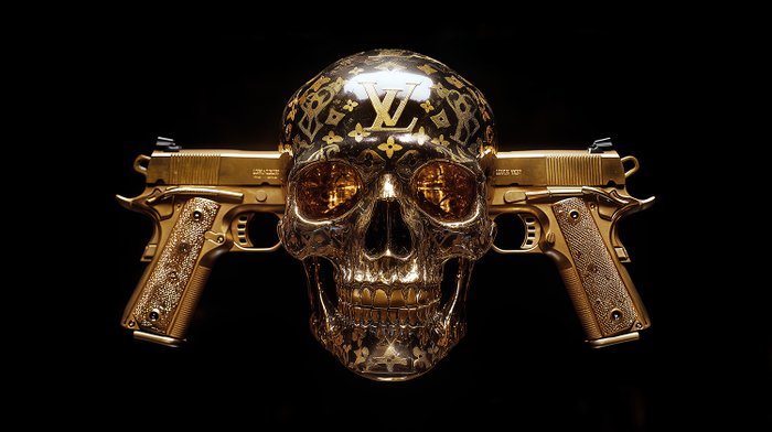 Artxlife - Luxury Warfare Vuitton Gold Skull [XXL]