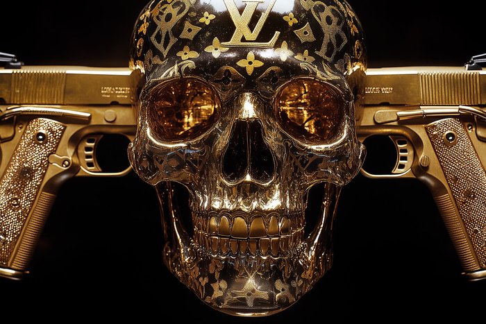 Artxlife - Luxury Warfare Vuitton Gold Skull [XXL]