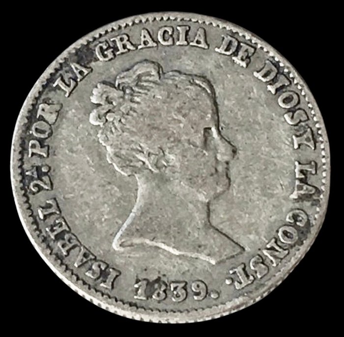 Spanien. Isabel II (1833-1868). Real - 1839 CL - Madrid - (R617)  (Ingen mindstepris)