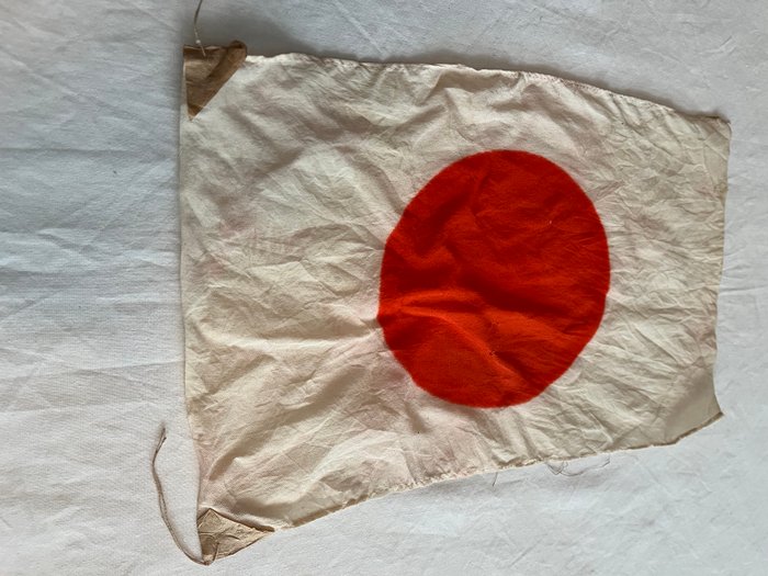 Old Silk Imperial Japanese Army - Rising Sun Hinomaru lille håndholdt flag - Hær/infanteri - Flag