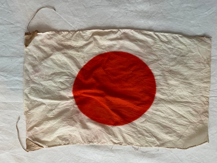 Old Silk Imperial Japanese Army - Rising Sun Hinomaru lille håndholdt flag - Hær/infanteri - Flag