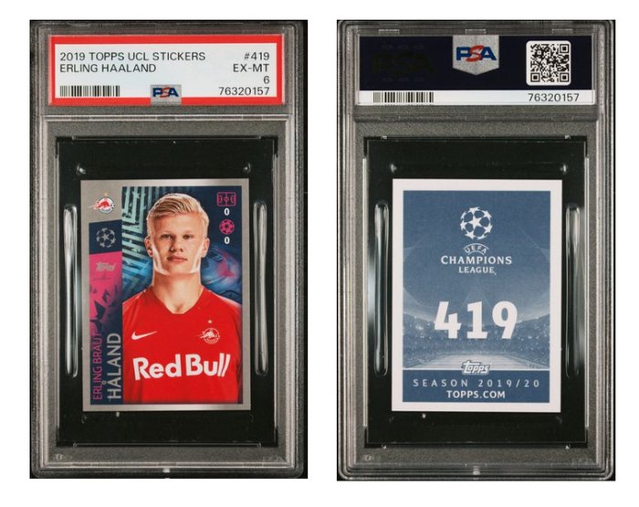 2019 - Topps - UCL Stickers - Erling Haaland - #419 Rookie - 1 Graded sticker - PSA 6