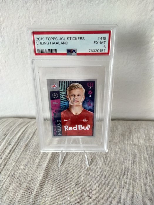 2019 - Topps - UCL Stickers - Erling Haaland - #419 Rookie - 1 Graded sticker - PSA 6