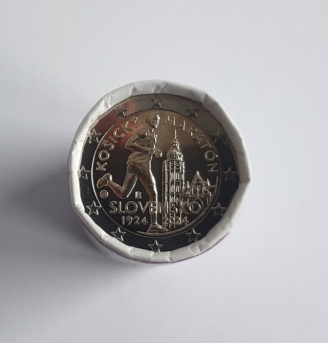 Slovakiet. 2 Euro 2024 "Košice International Marathon" (25 coins) in roll  (Ingen mindstepris)