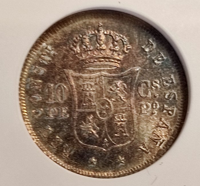 Spanien. Alfonso XII (1874-1885). 10 Centavos de Peso 1885 Manila - MS64