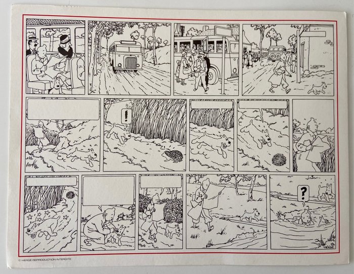 Hergé - 1 Lykønskningskort 1986 - Tintin - Signée par Bob De Moor + Fanny Rémi + Alain Baran - 1985