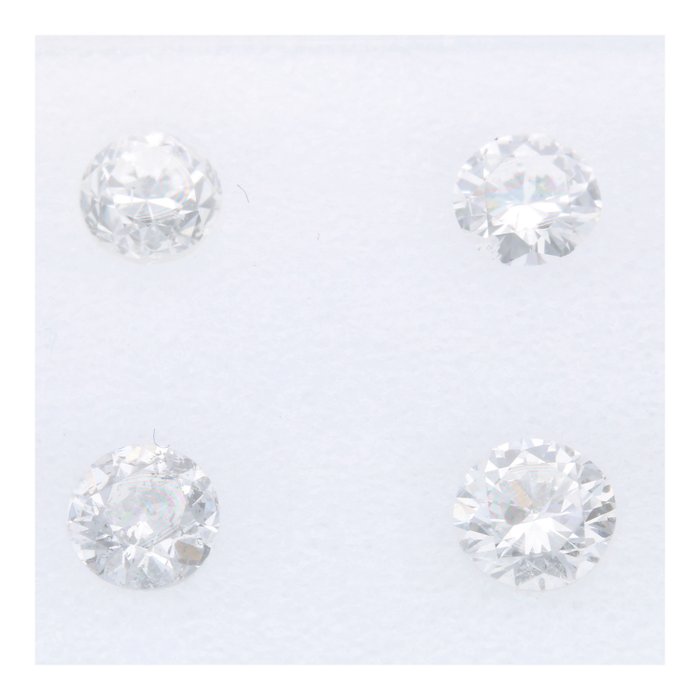 Ingen mindstepris - 4 pcs Diamant  (Natur)  - 054 ct - Rund - G - SI1 SI2 - International Gemological Institute (IGI)