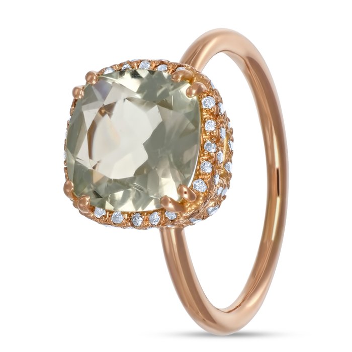 Ring - 18 kraat Gulguld, Prestolit -  3.78ct. tw. - Diamant