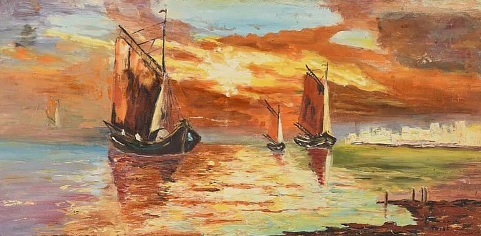 Julio Emmerich Forst (1898) - Venetian Sunset Scene  - NO RESERVE