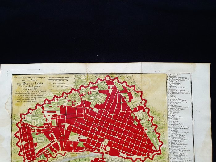 America - Sydamerika / Peru / Lima; La Haye / P. de Hondt / J.N. Bellin - Plan Scenographique de la Cite des Rois ou Lima, Capitale du Royaume de Perou - 1721-1750