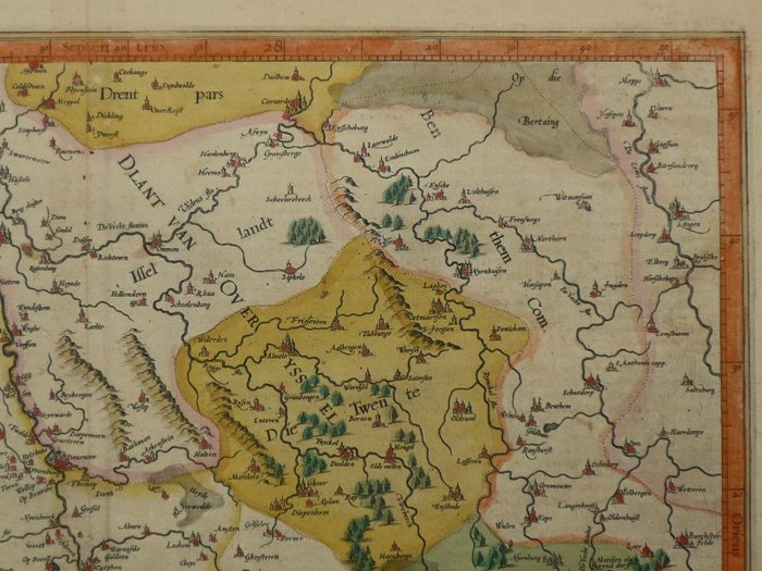 Holland - Gelderland, Overijssel; Henricus Hondius / Gerard Mercator - Geldria et Transysulana - 1628