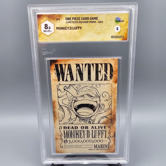 LUFFY WANTED (Promo) [Ultra Rare] - Jump Festa Souvenir Graded card - Graad 8.5