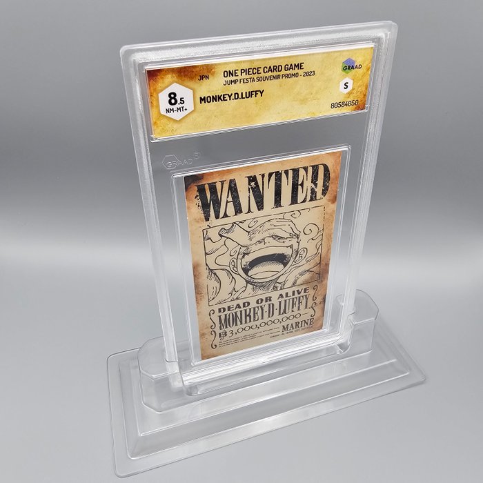 LUFFY WANTED (Promo) [Ultra Rare] - Jump Festa Souvenir Graded card - Graad 8.5