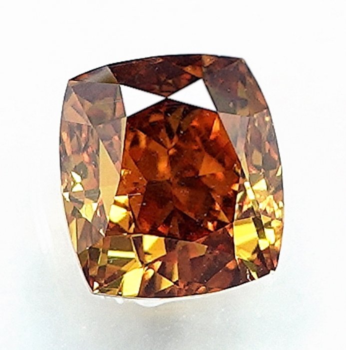 1 pcs Diamant  (Naturfarvet)  - 0.56 ct - Fancy intense Orange nuance Gul - SI1 - International Gemological Institute (IGI)