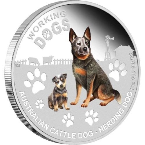 Tuvalu 1 Dollar 2010 'Working Dogs - Australian Cattle Dog 1 Oz (999)  (Ingen mindstepris)