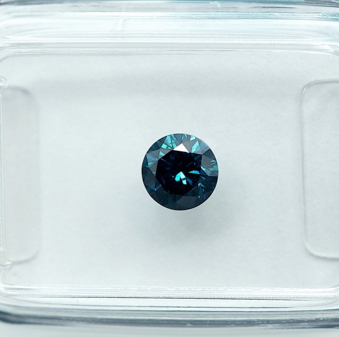 1 pcs Diamant  (Farvebehandlet)  - 0.51 ct - Fancy intense Blå - SI2 - International Gemological Institute (IGI)