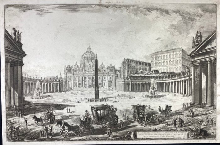 Giovanni Battista Piranesi (1720-1778) - Veduta della gran Piazza e Basilica di S. Pietro