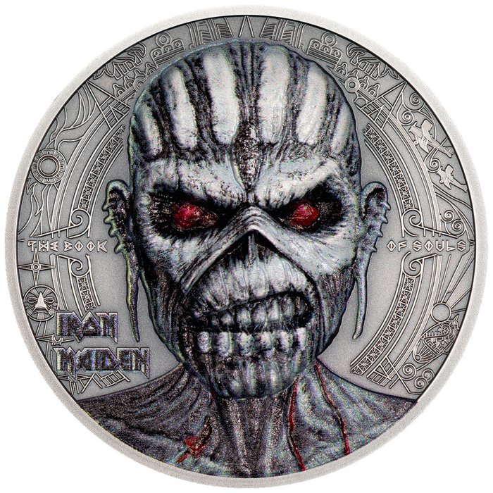 Cook-øerne. 10 Dollars 2024 Iron Maiden - The Book of Souls - Antique Finish, 2 Oz (.999)