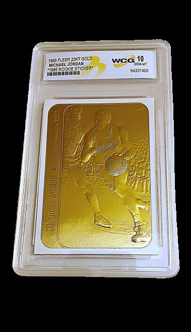 1998 Fleer 23KT Gold Michael Jordan 1986 Rookie Sticker WCG 10 - 1 Graded card