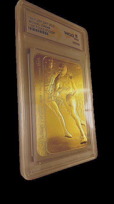 1998 Fleer 23KT Gold Michael Jordan 1986 Rookie Sticker WCG 10 - 1 Graded card