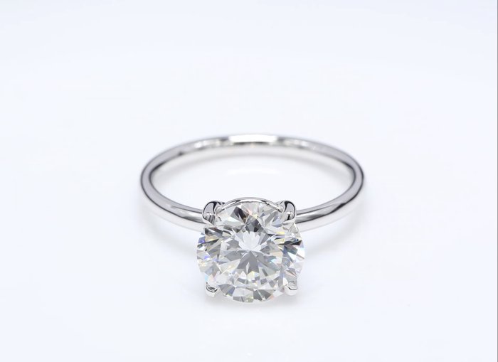 Ingen mindstepris - Ring - 18 kraat Hvidguld -  3.01ct. tw. Diamant (Laboratoriedyrket) - Runde F-VVS2