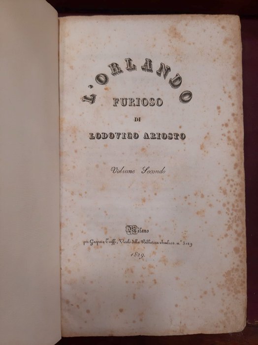 Ariosto Lodovico - L'orlando Furioso - 1828