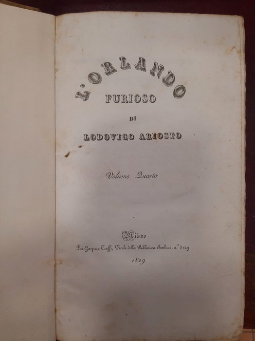 Ariosto Lodovico - L'orlando Furioso - 1828