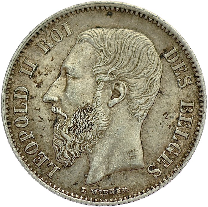 Belgien. Leopold II (1865-1909). 50 Centimes 1866 FR - without point after engraver’s initial