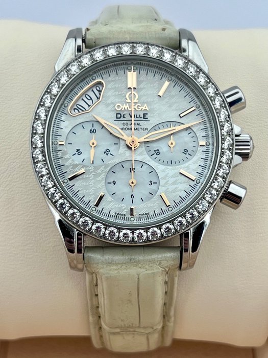 Omega - De ville Automatic Chronograph Column Wheel Co-axial with Diamonds and MOP - 42218355005001 - Kvinder - 2011-nu