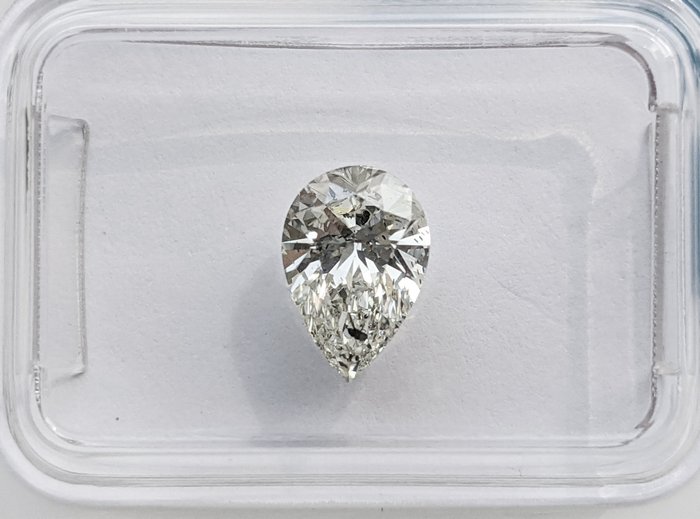 Ingen mindstepris - 1 pcs Diamant  (Natur)  - 1.07 ct - Pære - I - SI2 - International Gemological Institute (IGI)